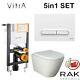 Vitra 1.0m Concealed Cistern Wc Frame With Resort Rimless Wall Hung Toilet Pan