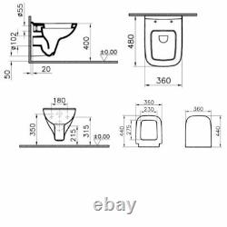 Vitra S20 Wall Hung Toilet 480mm Projection Standard Seat