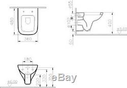 Vitra S20 Wall hung Toilet Pan 48cm 480mm Short Projection & Soft Close Seat