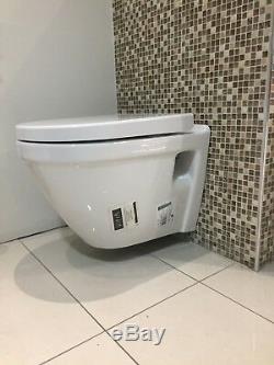 Vitra S50 Wall Hung Pan and Seat with Chrome Hinges. Bathrooms. WCs