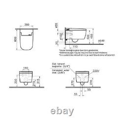 Vitra V-Care Essential Wall Hung Smart Toilet Soft Close Seat