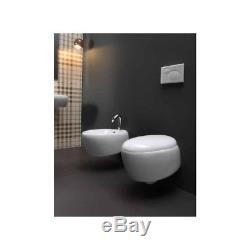 WC without rim White Ceramic Wall Hung Toilet Round WITH BIDET COMPANY GSG