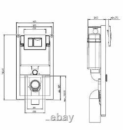 Wall Hung Adjustable Concealed Toilet Frame Dual Flush Cistern WRAS APPROVED