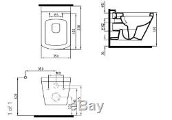 Wall Hung All in One Combined Square Bidet Toilet With Soft Close Seat