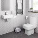 Wall Hung Basin Sink Toilet Bathroom Suite Set Cloakroom Close Seat Designer