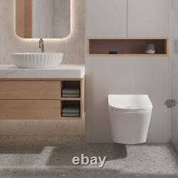 Wall Hung Bathroom Toilet Modern Cloak Room Ceramic Toilet with Soft Close Seat