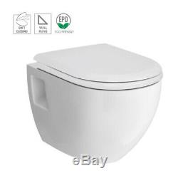 Wall Hung Cistern Frame Black Dual Flush Plate WC Toilet Pan & Soft Close Seat