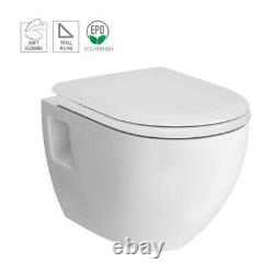 Wall Hung Cistern Frame Matt Dual Flush Plate WC Toilet Pan & Soft Close Seat