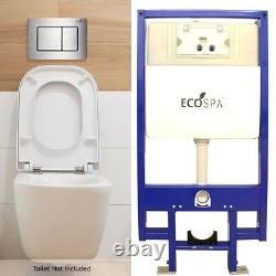 Wall Hung Concealed Toilet Cistern in Frame Dual Flush Eco 3L/6L Designer Button