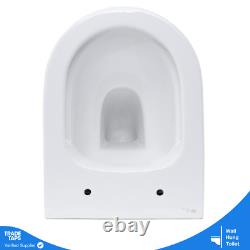 Wall Hung ECO Rimless Toilet WC Pan with Soft Close Slim Seat Hidden Fixation