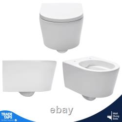 Wall Hung Luxury Toilet Pan Slim Concealed Cistern Frame 1.14-1.35m Black Plate