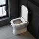 Wall Hung Mounted Bathroom Toilet Pan Soft Close Seat Space Saving White Ceramic