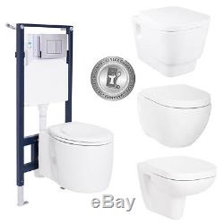 Wall Hung Mounted Steel Toilet Frame + WC Pan + Concealed Cistern + Flush Plate
