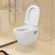 Wall Hung Mounted Toilet With Soft-close Seat Ceramic Plastic Bathroom Wc White