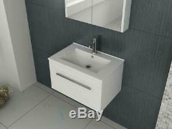 Wall Hung Mounted Vanity Unit Bathroom Toilet Cabinet Basin Sink White 700mm New