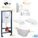 Wall Hung Rimless Toilet Pan & Seat With Grohe 1.13m Concealed Wc Cistern Frame