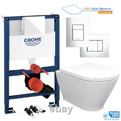 Wall Hung RIMLESS Toilet with GROHE Low Height 0.82m Concealed WC Cistern Frame