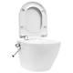 Wall Hung Rimless Ceramic Toilet With Bidet Function Save Space Design (white)