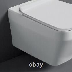 Wall Hung Rimless Toilet Antibacterial White Ceramic Wall Hung WC Toilet Pan