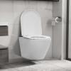 Wall Hung Rimless Toilet Ceramic Bathroom Suspended Seat White/black Vidaxl