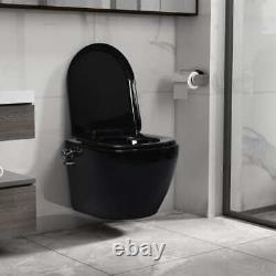Wall Hung Rimless Toilet with Bidet Function Ceramic Black I3B6