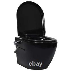 Wall Hung Rimless Toilet with Bidet Function Ceramic Black Z0Z7