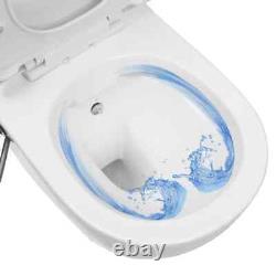 Wall Hung Rimless Toilet with Bidet Function Ceramic White I4Y9