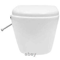Wall Hung Rimless Toilet with Bidet Function Ceramic White I4Y9