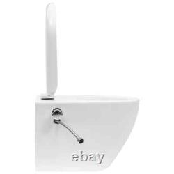 Wall Hung Rimless Toilet with Bidet Function Ceramic White J6D2