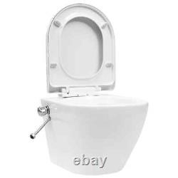 Wall Hung Rimless Toilet with Bidet Function Ceramic White U8R8