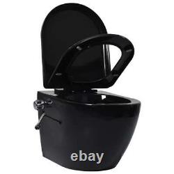 Wall Hung Rimless Toilet with Concealed Cistern Ceramic Black