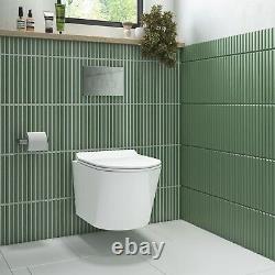 Wall Hung Rimless Toilet with Slim Soft Close Seat Newpor BUN/BeBa 25887/77070