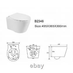 Wall Hung Rimless Toilet with Soft Close Seat Alcor BUN/BeBa 25867/77185