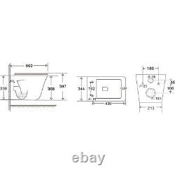 Wall Hung Rimless Toilet with Soft Close Seat Cistern Frame BUN/BeBa 27556/84630