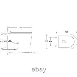 Wall Hung Rimless Toilet with Soft Close Seat Grohe Cistern BUN/BeBa 25887/78007