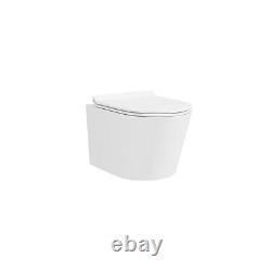 Wall Hung Rimless Toilet with Soft Close Seat and Grohe Wall Hanging Frame New