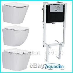 Wall Hung Rimless Toilets Concealed WC Cistern & Adjustable Frame with Toilet