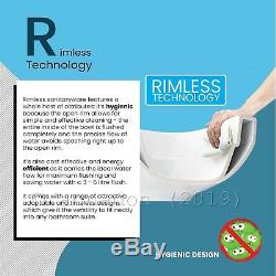 Wall Hung Rimless Toilets Concealed WC Cistern & Adjustable Frame with Toilet