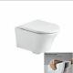 Wall Hung Rimless White Ceramic Toilet Wc Pan Soft Close Seat Modern New Modern