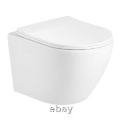 Wall Hung Short Projection Toilet WC Compact Space Saving White Black Toilet Pan