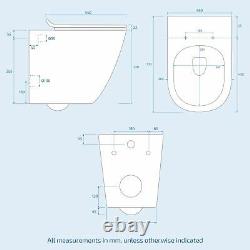 Wall Hung Toilet Back to Wall Rimless Designed Pan and Soft Close Seat Elliss