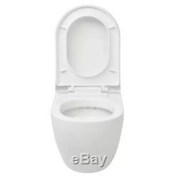 Wall Hung Toilet Bathroom Bidet with Concealed Cistern Ceramic White Plastic WC