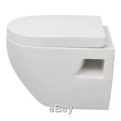 Wall Hung Toilet Bathroom Bidet with Concealed Cistern Ceramic White Plastic WC