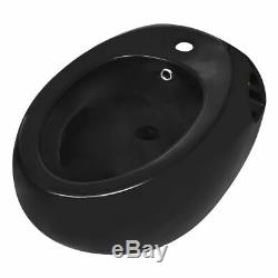 Wall Hung Toilet & Bidet Set Black Ceramic S6D4