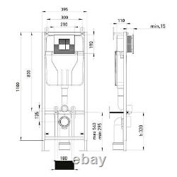 Wall Hung Toilet Concealed Cistern Frame Chrome Dual Flush Push Button