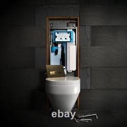 Wall Hung Toilet Concealed Cistern Frame Dual Flush Plate Adjustable 3 in 1 Set