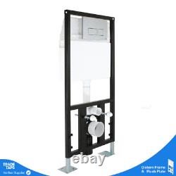Wall Hung Toilet Concealed Cistern Frame WC Unit Adjustable Height Chrome Plate