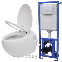 Wall Hung Toilet Egg Design with Concealed Cistern White Bathroom WC