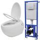 Wall Hung Toilet Egg Design With Concealed Cistern White Bathroom Wc