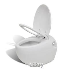 Wall Hung Toilet Egg Design with Concealed Cistern White Height-adjustable White
